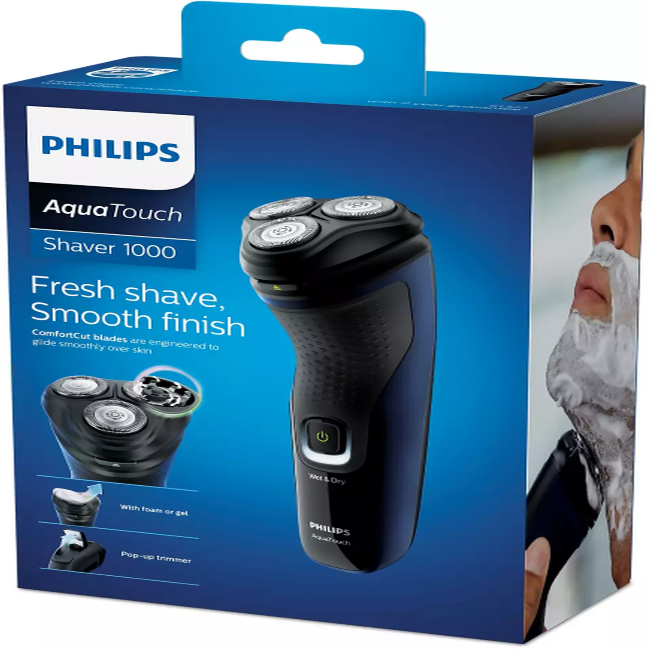 PHILIPS S1323 AQUATOUCH SHAVER WITH 1 HR CHARGE 